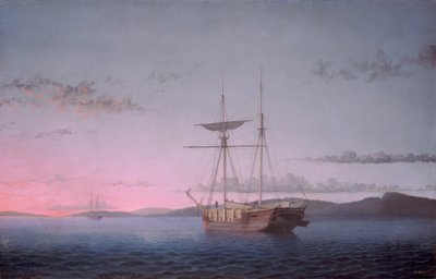 Lumber Schooners til aften på Penobscot Bay af Fitz Henry Lane