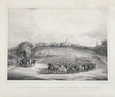National Lancers med anmelderne på Boston Common af Fitz Henry Lane