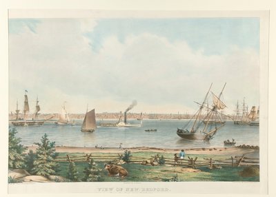Udsigt over New Bedford. / Fra Fort nær Fairhaven af Fitz Henry Lane