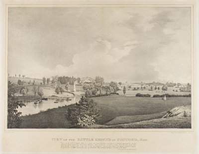 Udsigt over slagmarken ved Concord, Massachusetts af Fitz Henry Lane