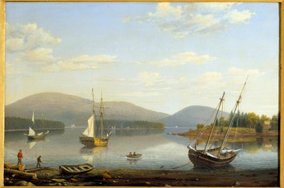 Udsigt over havnen i Somes i Maine i USA Maleri af Hugh Lane Fitz (1804-1865) 1850 Privat samling af Fitz Henry Lane