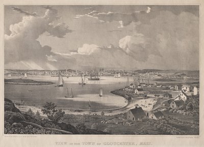Udsigt over byen Gloucester, Mass. af Fitz Henry Lane