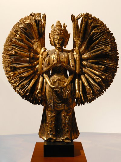 Bodhisattva Avalokiteshvara (Guanyin), Kina, Fem dynastier, 907-960 (glans og gyldent træ) af Five Dynasties Chinese School