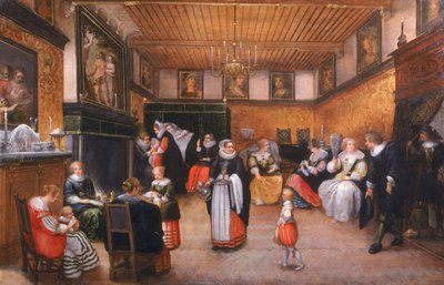 En dåbsfest, 1629 af Flemish School