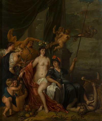 An Allegorical Painting of Peace, ca. 1630-1700 (olie på kobber) af Flemish School