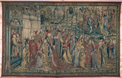 Bathsheba beordret til paladset, Davids og Bathshebas billedtæppe, ca. 1510-15 af Flemish School