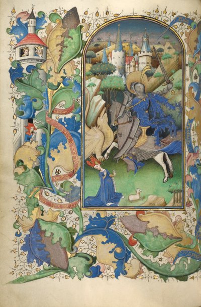 Timebog, 1450-55 (tempera, bladguld og blæk på pergament) af Flemish School