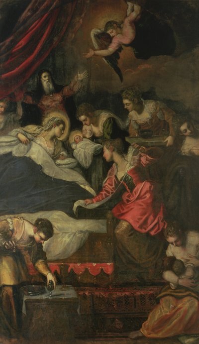 Chiara Albini Pietrazzani og hendes fem børn Eleanora, Vincenzo, Cinzia, Tullo og Anna af Flemish School