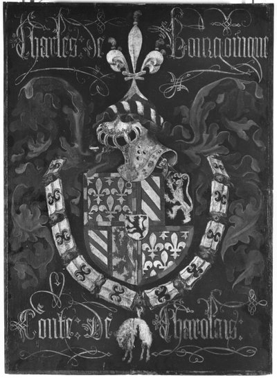Charles de Bourgognes våbenskjold (1433-77) Greve af Charolais, 3. kapitel af Ordenen af Det Gyldne Skind, Dijon, 1433 af Flemish School