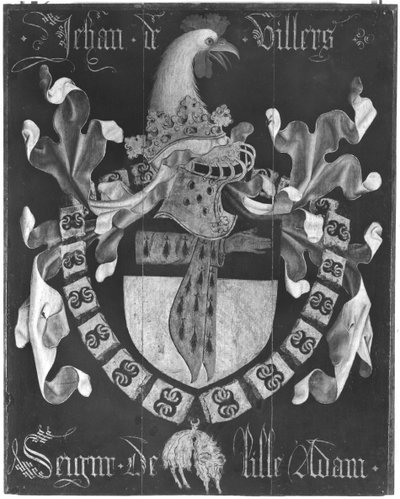 Våbenskjold af Jehan de Villers (d.1439), Seigneur af Lille Adam, 3. kapitel af Ordenen af det Gyldne Skind, Dijon, 1430 af Flemish School