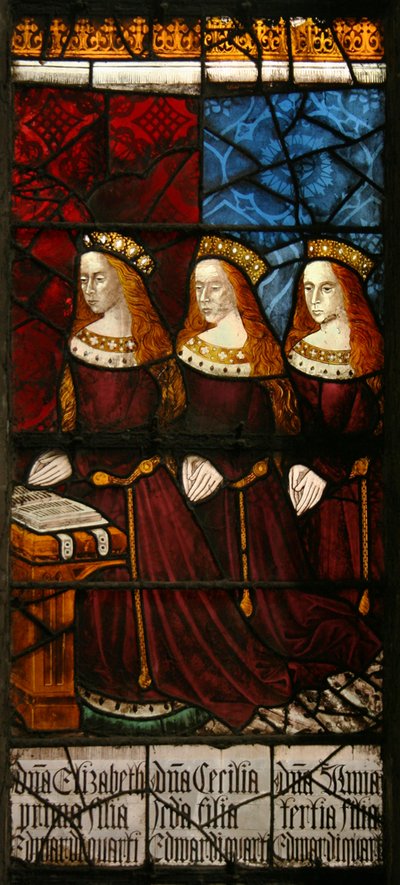 Døtre af kong Edward IV, ca. 1480 (farvet glas) af Flemish School