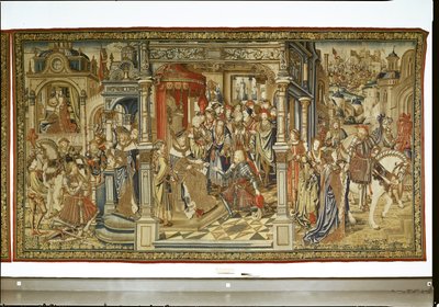 Davids søn Amnon og Absalom erklærer krig mod hinanden, tapet af David og Batseba, ca. 1510-15 af Flemish School