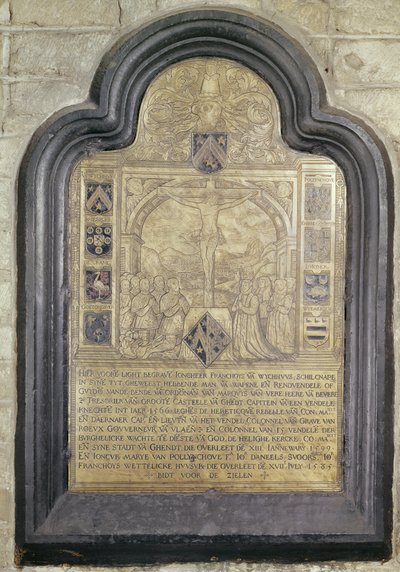Epitafium af Francois van Wychhuus, slutningen af det sekstende århundrede (messing) af Flemish School