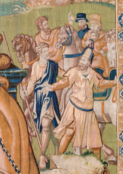 flamsk gobelin. Alexander bliver tilbudt en krone (Alexander tilbydes en krone). Atelier af Oudenaarde. 384x316 cm. Inv (83024)-5 / 00009. 1600-tallet. af Flemish School