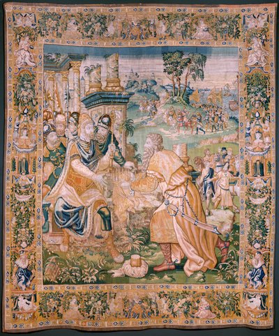 flamsk gobelin. Alexander bliver tilbudt en krone (Alexander tilbydes en krone). Atelier af Oudenaarde. 384x316 cm. Inv (83024)-5 / 00009. 1600-tallet. af Flemish School