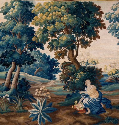 flamsk gobelin. Slut 17. århundrede. Ejendom af kirken Sint-Walburgakerk Oudenaarde (Dekenij van de Sint-Walburga). af Flemish School
