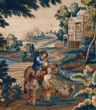 flamsk gobelin. Slut 17. århundrede. Ejendom af kirken Sint-Walburgakerk Oudenaarde (Dekenij van de Sint-Walburga). af Flemish School