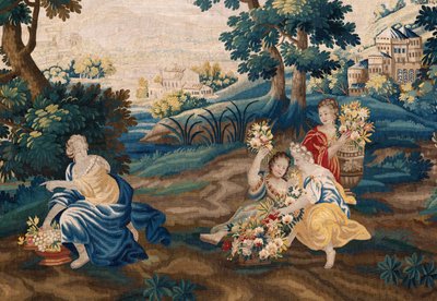 flamsk gobelin. Slut 17. århundrede. Ejendom af kirken Sint-Walburgakerk Oudenaarde (Dekenij van de Sint-Walburga). af Flemish School