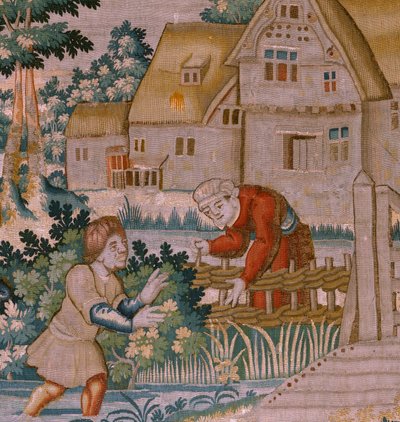 flamsk gobelin. Håndklapper. Atelier af Oudenaarde. 1600-tallet. af Flemish School