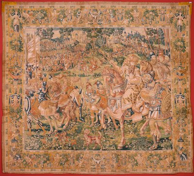 flamsk gobelin. Serien Judiths bog. Nebukadnezzars hær (El ejército de Nabucodonosor). Første gobelin i serien. Fremstilling Holland, Bruxelles?, anden halvdel af det 16. århundrede. Stof Uld. Placering Saint Nicholas of Bari-kirken (mu af Flemish School