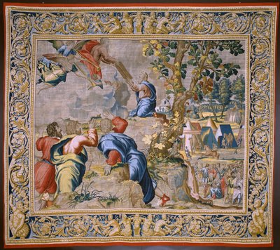flamsk gobelin. Serien The History of Moses. Moses ved Sinaj-bjerget. Atelier Joost van Herzele. Omkring 1550. af Flemish School