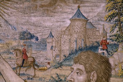 flamsk gobelin. Serien The History of Saint John the Baptist: The Baptism of Christ (Het doopsel van Christus). Bruxelles atelier. 1515-1520. af Flemish School