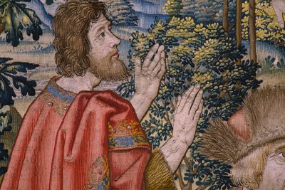 flamsk gobelin. Serien The History of Saint John the Baptist: The Baptism of Christ (Het doopsel van Christus). Bruxelles atelier. 1515-1520. af Flemish School