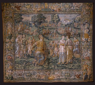 flamsk gobelin. Serie: Abrahams historie. Abrahams kald (The Vocation of Abraham). Omkring 1575-1 af Flemish School
