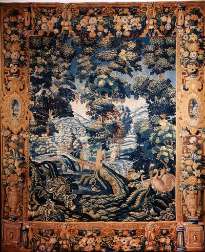 flamsk gobelin. Såkaldt verdure. Fremstilling af Oudenaarde. Privat samling. 1600-tallet (?). af Flemish School