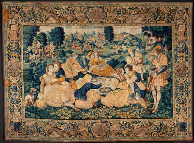 flamsk gobelin. Landmåltidet. Atelier af Oudenaarde. 331x465 cm. Iinv (83073)-8 / 00008. 1600-tallet. af Flemish School