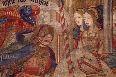 flamsk gobelin. Tidens triumf (De triomf van de Tijd, El triunfo del Tiempo). Uld og silke. 347x342 cm. Privat samling. Ca 1504. Detalje. af Flemish School