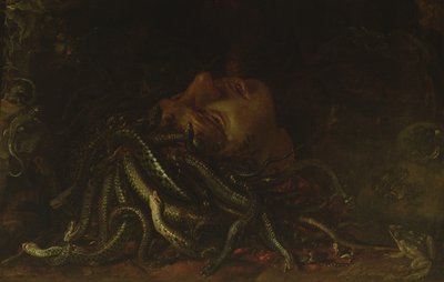 Head of Medusa (olie på panel) af Flemish School