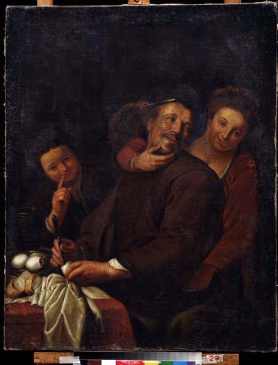 ""Det muntre selskab"" (Det muntre selskab) Maleri af den hollandske skole fra det 17. århundrede. Regionalt Deineka kunstgalleri, Kursk Rusland af Flemish School