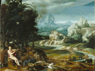 Landskab med Orpheus, c.1570 af Flemish School