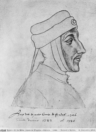 Ms 266 fol.54 Ludvig II af Flandern, også Ludvig III af Artois og Ludvig I af Palatine Bourgogne, kendt som Ludvig af Mænd, fra 