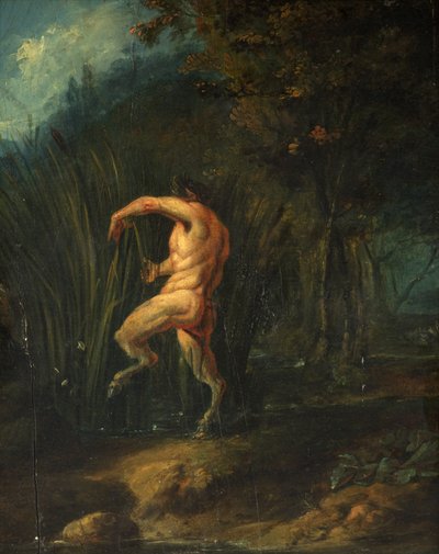 Pan og Syrinx (olie på panel) af Flemish School