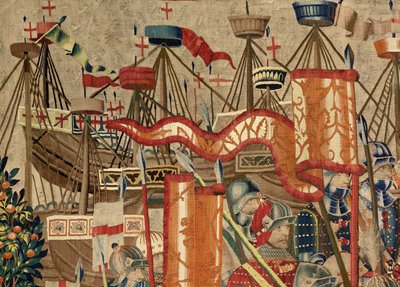 Parish Museum of Tapestries (Parish Museum of Tapices de Pastrana). Flamsk tapestry. Take of Arcila (Arcila Takeover, Arcila Assault, af Inname Van Arzila). Erobring af kong Alfonso I fra Portugal Series (erobring af Alfonso v fra Portugal). Tournai. af Flemish School