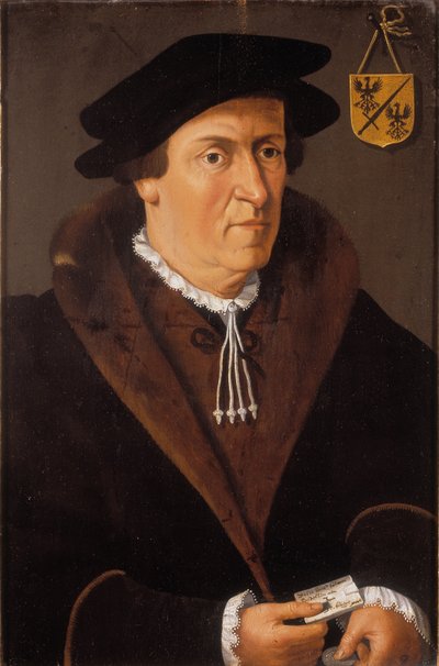 Portræt af Jan de Fevere, ca. 1540-59 (olie på panel) af Flemish School