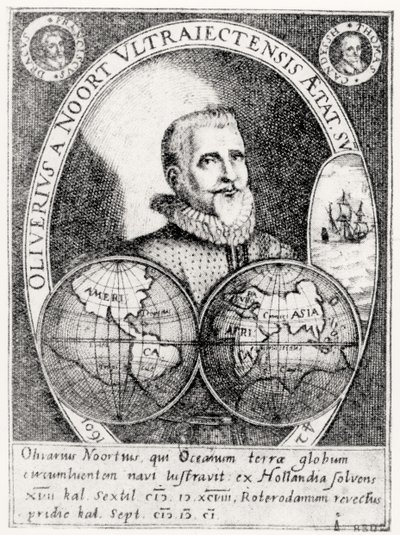 Portræt af Oliver Noort (1558-1627) i en alder af 42 af Flemish School