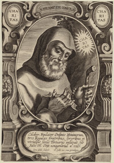 Portræt af Sankt Frans af Paola af Flemish School