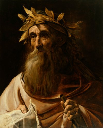Portræt af digteren Homer, 1639 af Flemish School