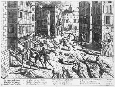 Scener fra det spanske raseri ved Antorff, 1576 af Flemish School