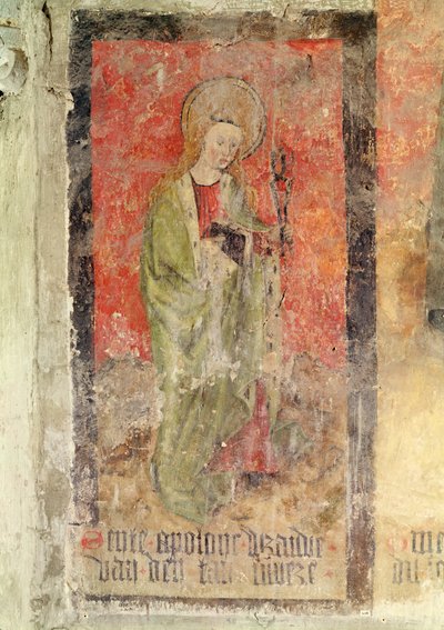 St. Apollonia, vægmaleri fra krypten, ca. 1480-1540 af Flemish School