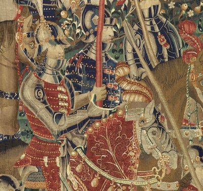 Tapestry showing the Conquests of king Alfonso V of Portugaldani af Flemish School