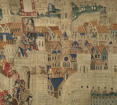 Tapestry showing the Conquests of king Alfonso V of Portugaldani af Flemish School