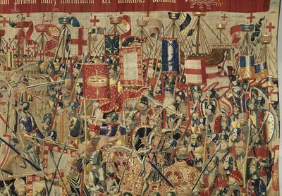 Tapestry showing the Conquests of king Alfonso V of Portugaldani af Flemish School