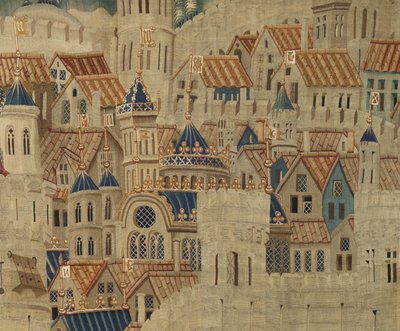 Tapestry showing the Conquests of king Alfonso V of Portugaldani af Flemish School