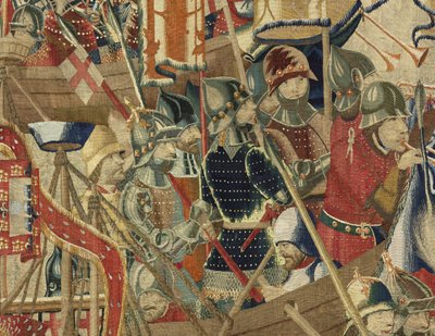 Gobelin, der viser erobringerne af kong Alfonso V af Portugal af Flemish School