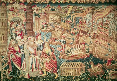 Ankomsten af Vasco da Gama (ca. 1469-1524) i Calcutta, 20. maj 1498 af Flemish School