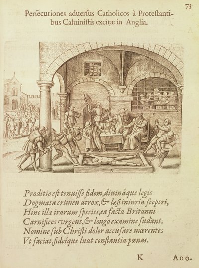 De calvinistiske protestanters forfølgelse af engelske katolikker af Flemish School